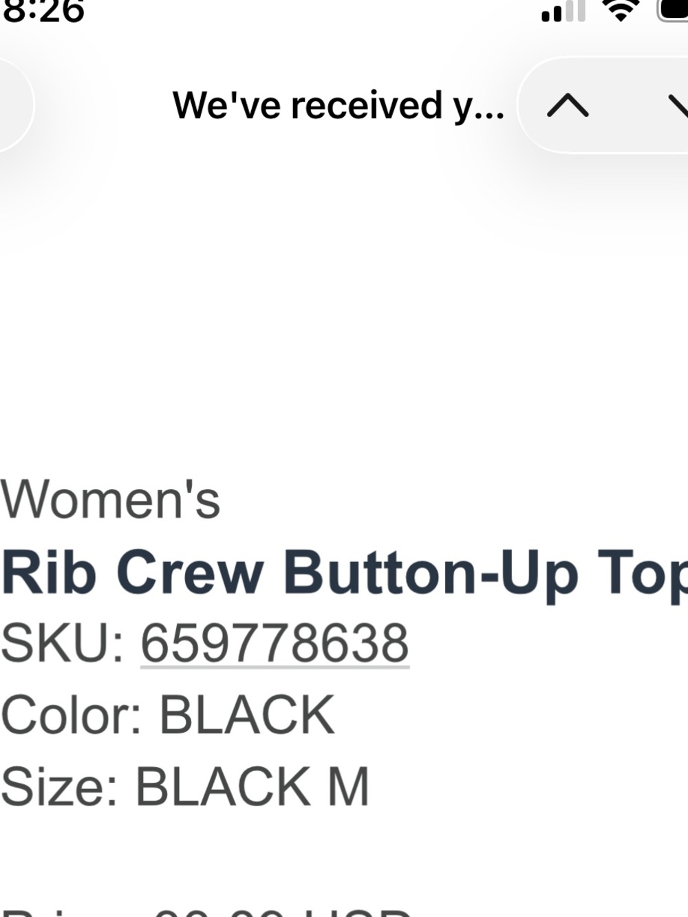 Abercrombie & Fitch Black Rib Crew Button up Top - Picture 7 of 7